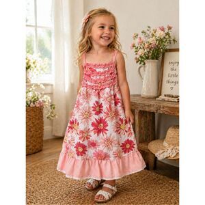 Penelope Mack little girl's dress size 3T pink summer sassy floral